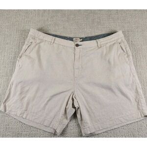 Faherty Shorts Mens Size 40 Beige Chino Linen Blend Casual Preppy Classic EUC
